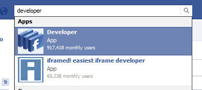 Facebook Developer App Search