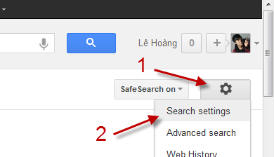 How do I turn on Instant search on Google?