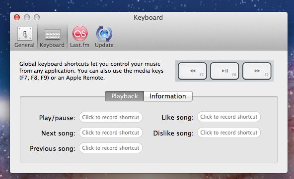 use preferences to set keyboard shortcuts