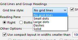 outlook emails grid lines between dots small ok done button when
