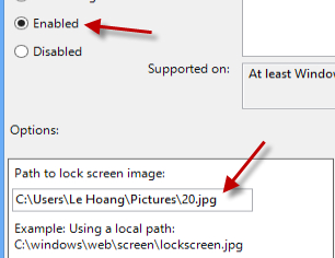 enable lock screen image