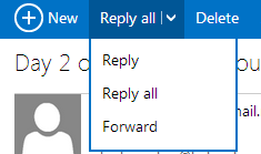 Outlook.com Reply button expanded