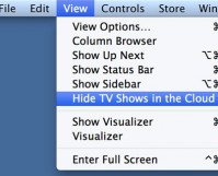 hide-itunes-cloud Selecting Hide TV Shows in the Cloud from the View menu
