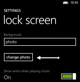 change windows phone 8 lock screen image