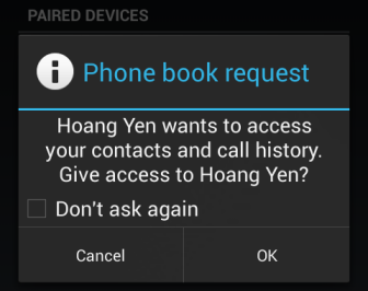 android phone book request