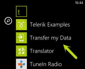 windows phone 8 transfer data