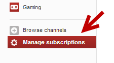 manage YouTube subscription
