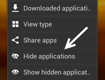 android drawer hide app