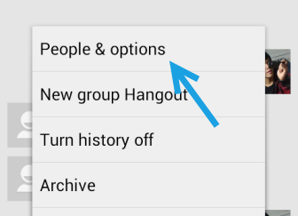 google hangouts people and options