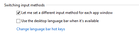 switching input methods in windows 8
