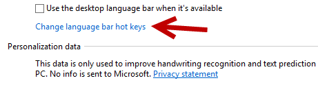 windows 8 change language bar hot keys