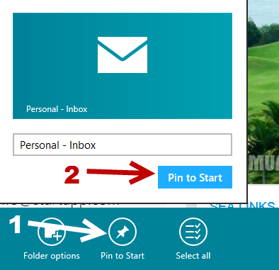 windows 8 mail box pin to start