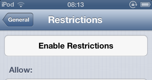 enable restrictions in ios