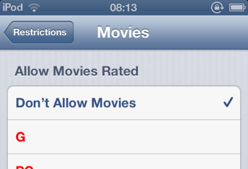 hide movies in iOS
