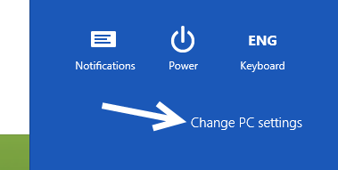 windows 8 change pc settings