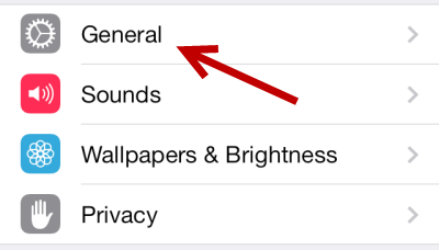 iOS 7 General Settings