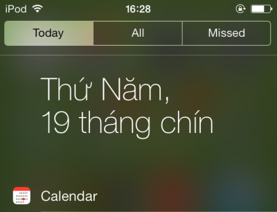 iOS 7 notification center with translucent background