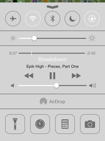 iOS 7 Control Center without translucent background