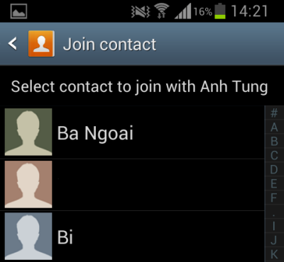 samsung android join contacts