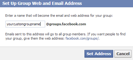 set up Facebook custom address