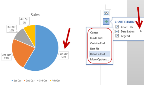 change data labels position in powerpoint word excel