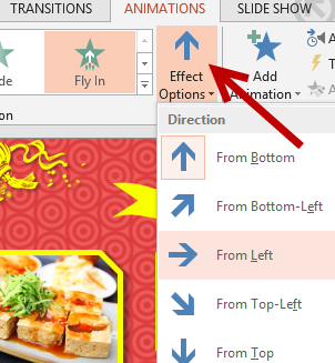 change direction of animation in powerpoint