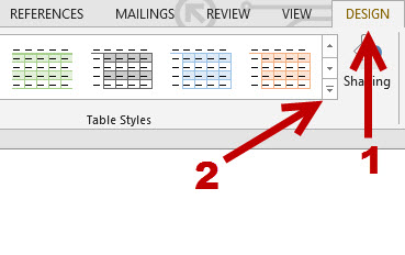 design a word table style