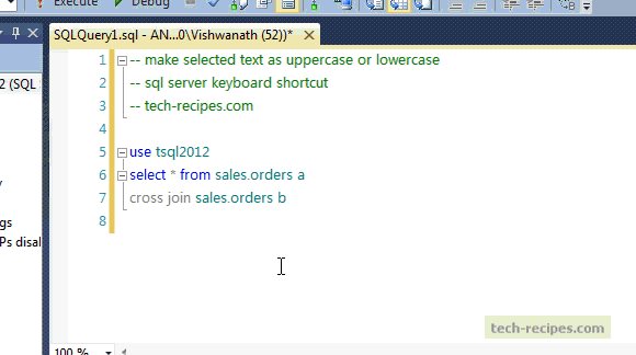 SQL_Server_Make selected text as Uppercase_lowercase