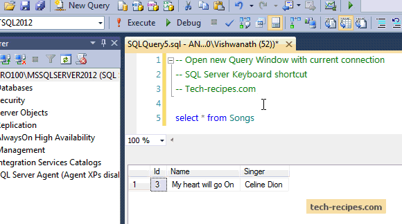 SQL_Server_New_Window_Keyboard_Shortcut