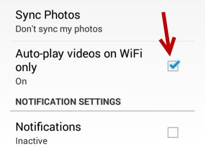 android Facebook Auto-play videos on Wifi only