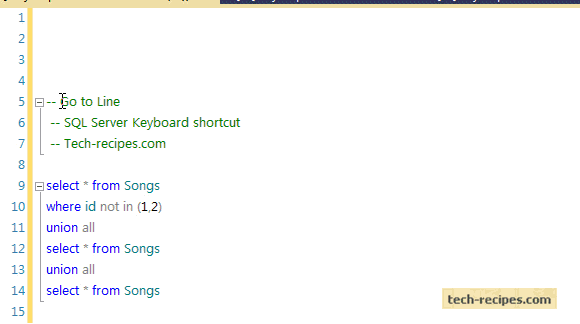 Sql_server_keyboard_shortcuts_go_to_line