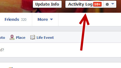 access Facebook activity log