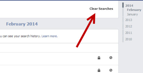 clear all Facebook search history