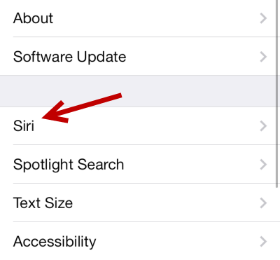 iOS Siri Settings