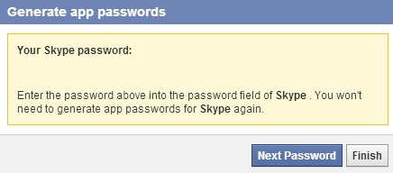generated Facebook temporary password