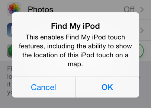 turn on find my iPhone