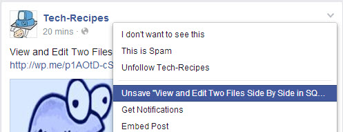 remove unsave facebook posts