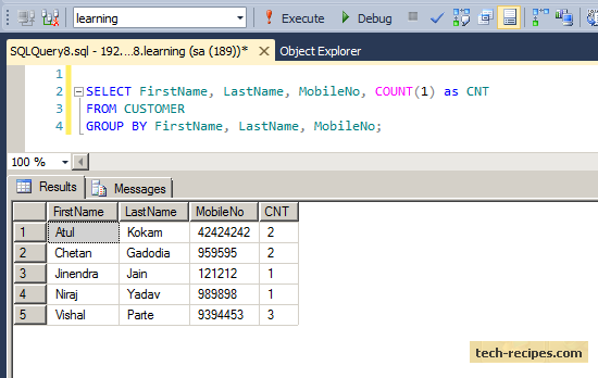 Finding Duplicates Records Using Group by in SQL Server (4)