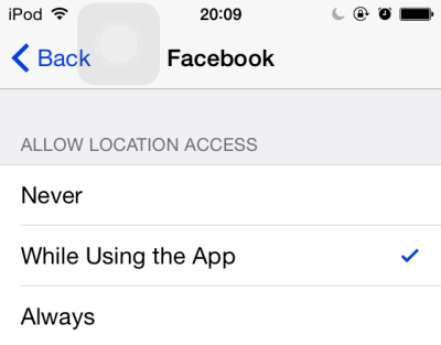 iOS app location service