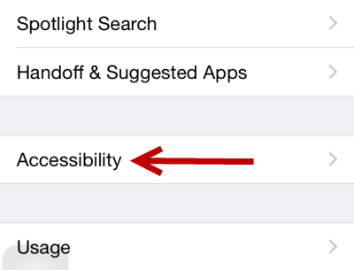 iOS Accessibility Settings