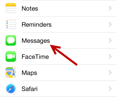 iOS messages settings