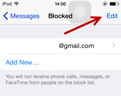iOS remove contact from block list