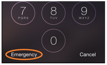 Emergency button on Passcode screen - iPhone 6