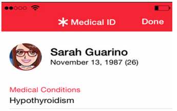 Your medical ID displayed.