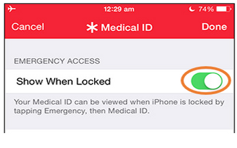Show Medical ID Button