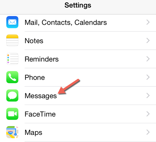 iOS iMessages settings