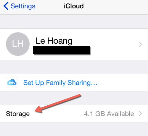 iOS iCloud Storage