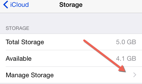 iCloud Manage Storage