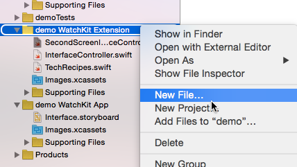 Create new file in Xcode
