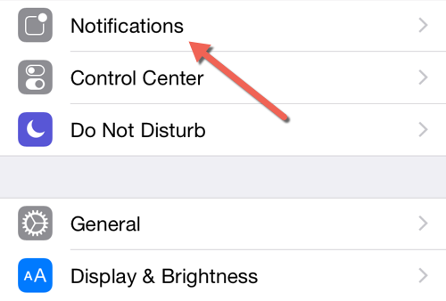 iOS notifications settings